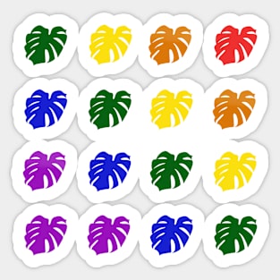 Monstera Deliciosa Leaves - Gay Pride Sticker